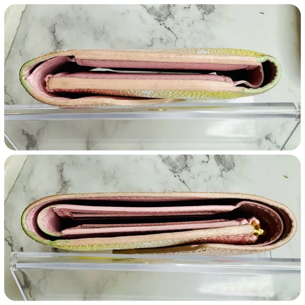 EUC Louis Vuitton Victorine Rose & Yellow 2021 By The Pool Wallet
